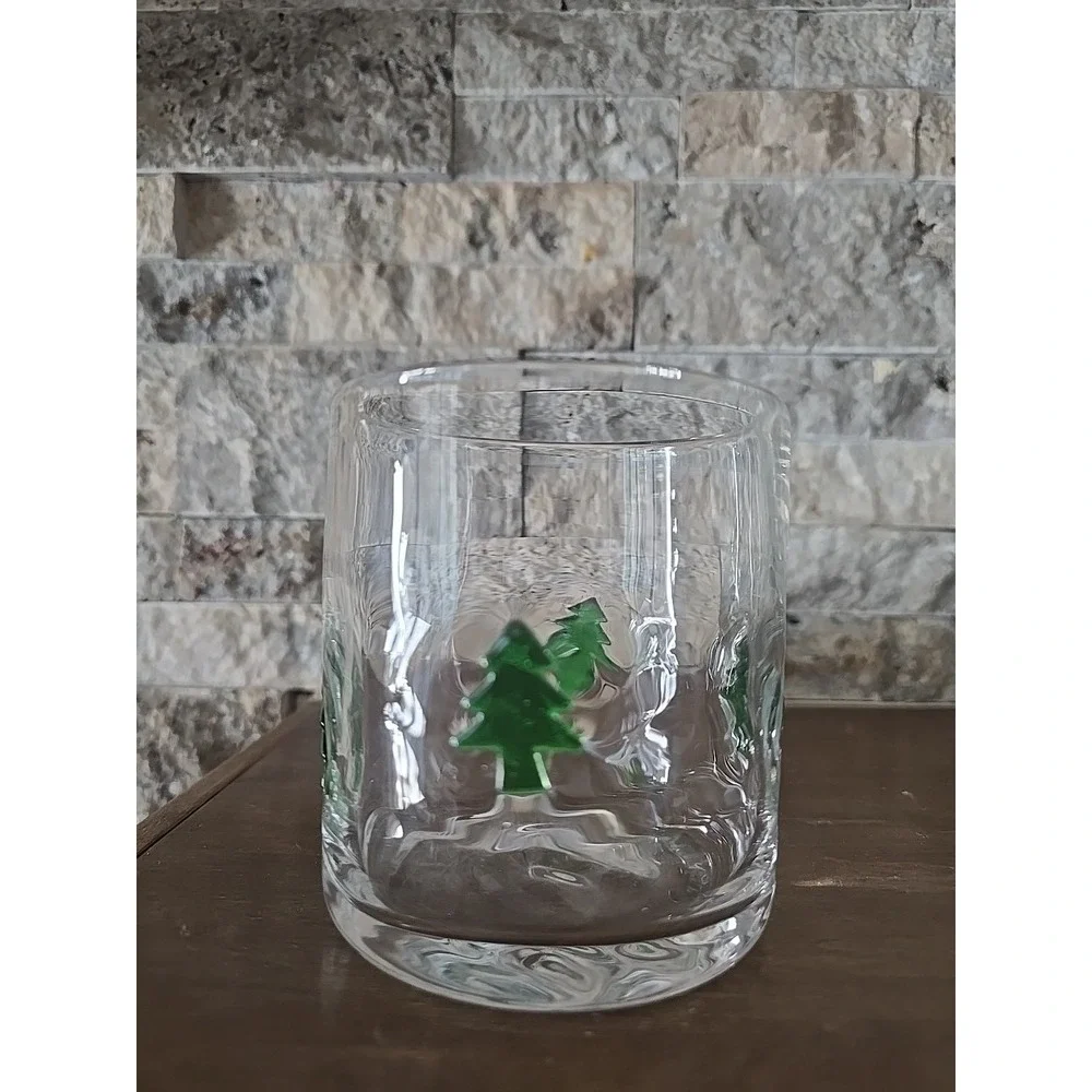 Slant Collections Christmas Glasses Double Old Fashioned Icon Handblown Cocktail